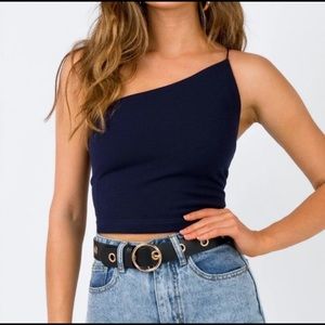 Princess Polly Bria One Shoulder Navy Top